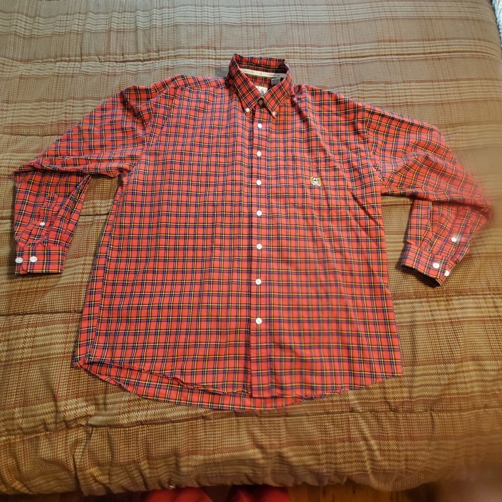 Cinch Up White Label Mens Christmas Color Plaid Long Sleeve Button Down Shirt XL